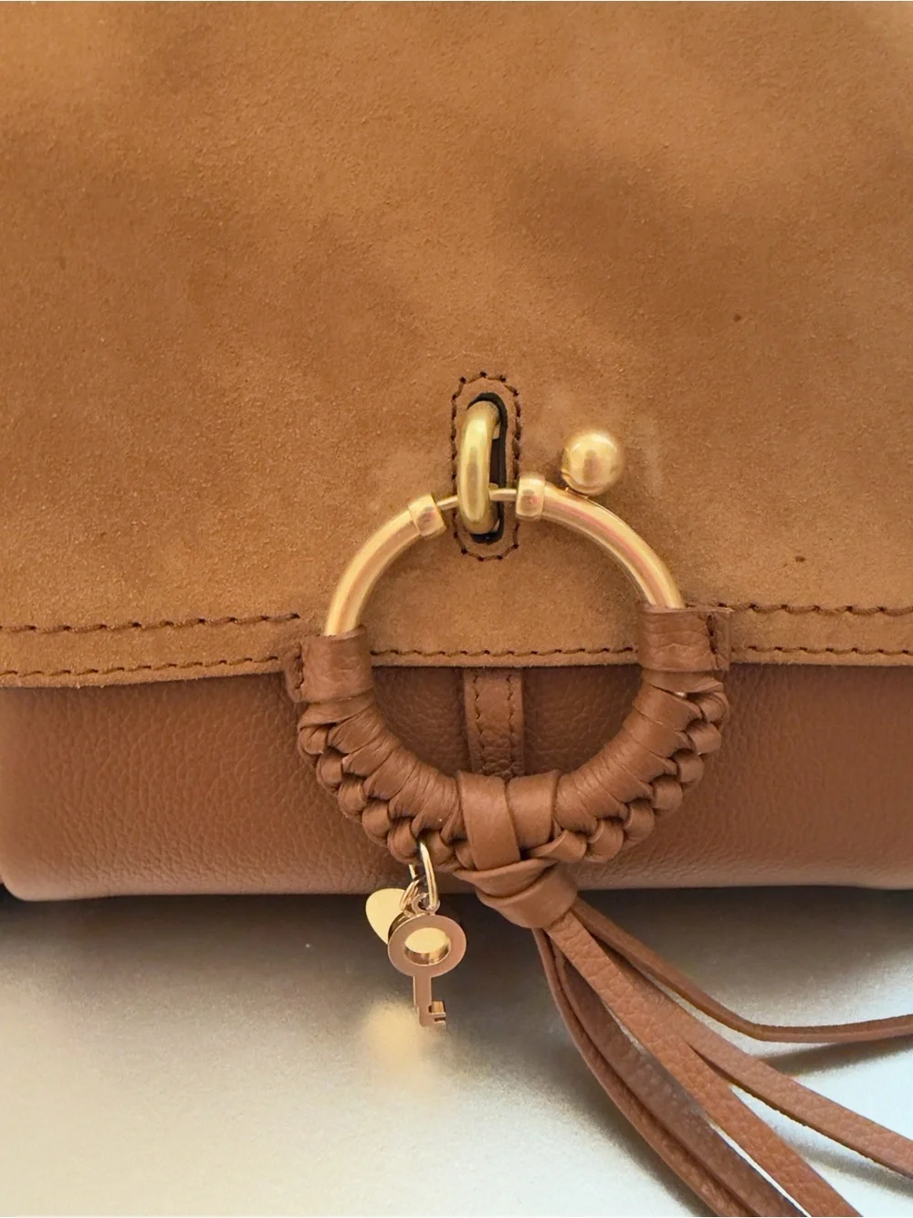 See by Chloe Brown Leather Crossbody Bag with Ring Tassel - Picture 7 of 11